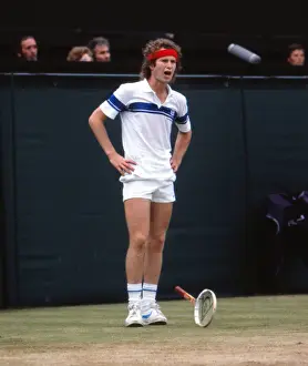 John McEnroe has a tantrum during the 1981 Wimbledon Mens Singles Final