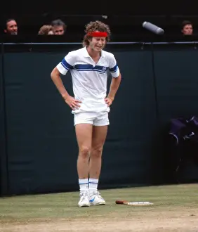 John McEnroe has a tantrum during the 1981 Wimbledon Mens Singles Final