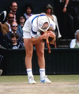 John McEnroe has a tantrum during the 1981 Wimbledon Mens Singles Final