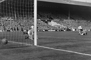 Images Dated 20th September 2010: Johnny Hayes scores Englands sixth goal against Scotland in the 1961 Home Nations Championship