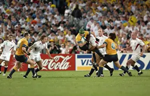 Jonny Wilkinson puts in a huge tackle during the 2003 World Cup Final