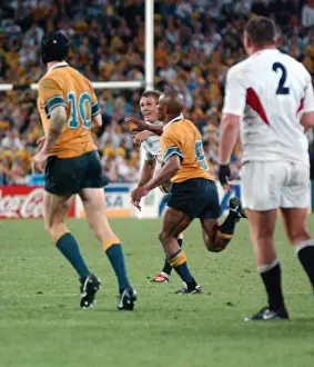 Jonny Wilkinson strikes his decisive drop-goal in the 2003 World Cup Final