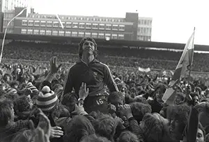 JPR Williams is carried off the Cardiff Arms Park pitch after his final game for Wales