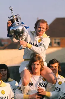 Leeds United captain Billy Bremner with the League Championship Trophy in 1974