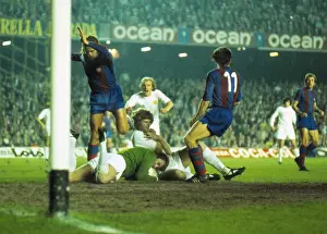 Images Dated 2012 April: Leeds United goalkeeper David Stewart makes a save during the 1975 European Cup semi-final