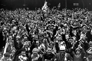 Leicester City fans celebrate their teams victory against Liverpool in the 1963 FA Cup semi-final