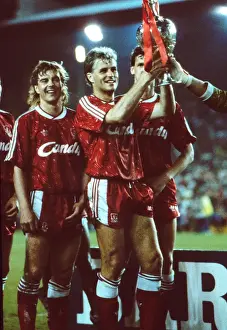 Championship Winning Prints: lenn Hysen and Barry Venison celebrate Liverpools 1990 league title victory
