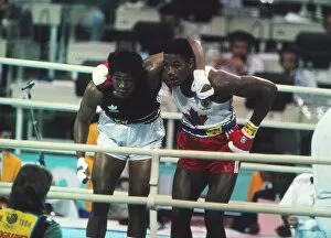 Images Dated 10th January 2012: Lennox Lewis and Riddick Bowe - 1988 Seoul Olympics - Boxing