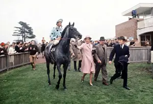 Lester Piggott on the Humble Duty after winning the 1970 1000 Guineas Stakes