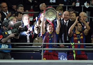 Images Dated 28th May 2011: Lionel Messi lifts the 2011 Champions League Final