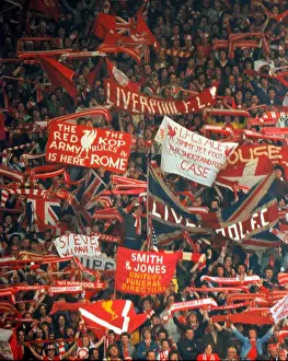 Liverpool fans display their banners - 1977 FA Cup Final