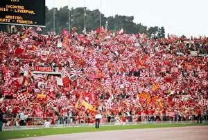 Images Dated 27th May 2011: Liverpool fans at the the Stadio Olimpico, Rome. 1977 European Cup Final