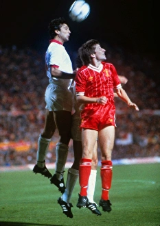 Liverpools Ronnie Whelan and Romas Marco Tardelli jumps for the ball during the 1984 European Cup Final