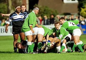 London Irish scrum-half Nick Briers prepares to pass - 1996 / 7 Courage League