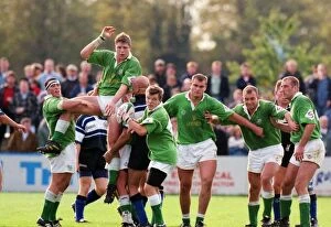 Images Dated 21st February 2013: London Irish win a line-out - 1996 / 7 Courage League