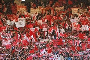 Images Dated 11th April 2012: Manchester United fans show their banners in the Wembley stands during the 1977 FA Cup Final