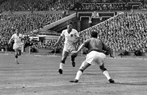 Manchester Uniteds Duncan Edwards during the 1957 FA Cup Final