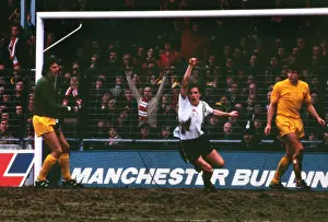 Manchester Uniteds Steve Coppell celebrates Brian Greenhoffs goal against Liverpool in the 1977 FA Cup