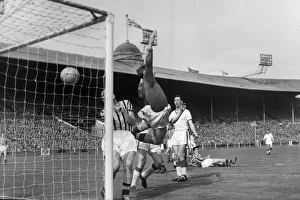 Manchester Uniteds Tommy Taylor scores in the 1957 FA Cup Final