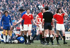 Images Dated 2012 October: Manchester Uniteds Willie Morgan appeals to the referee in 1973