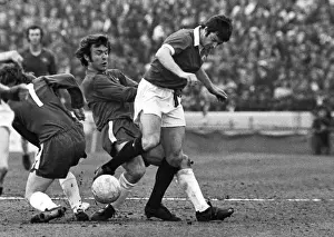 Manchester Uniteds Willie Morgan and Chelseas John Hollins