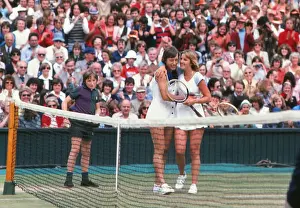 Martina Navratilova is congratulated by opponent Chris Evert after winning the 1978 Wimbledon Singles Final
