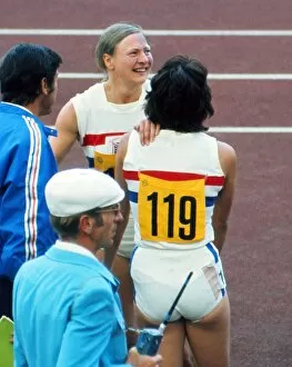 Images Dated 11th August 2010: Mary Peter realises she has won gold at the 1972 Munich Olympics
