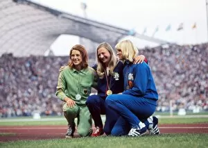 Images Dated 11th August 2010: The medal winners in the womens pentathlon at the 1972 Munich Olympics