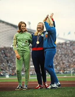 Images Dated 11th August 2010: The medal winners in the womens pentathlon at the 1972 Munich Olympics