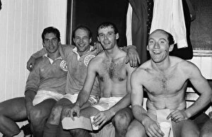 Midland Counties Collection: Midlands players Paul Dodge, Dusty Hare, Clive Woodward and Les Cusworth celebrate after defeating