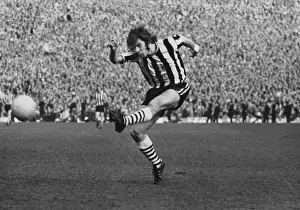Newcastle Uniteds Malcolm MacDonald shoots during the 1974 FA Cup semi-final
