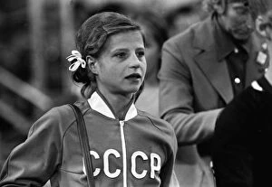1972 Munich Olympics Collection: Olga Korbut in tears at the 1972 Munich Olympics