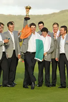 Padraig Harrington and his European teammates celebrate - 2010 Ryder Cup