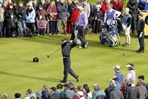 Images Dated 2nd October 2010: Padraig Harrington tees off at the 2010 Ryder Cup