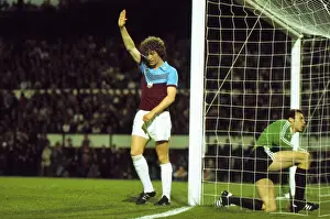Pat Holland celebrates scoring the opening goal of the game - 1976 Cup Winners Cup Final