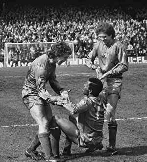 Paul Canoville celebrates his goal for Chelsea against Fulham in 1983