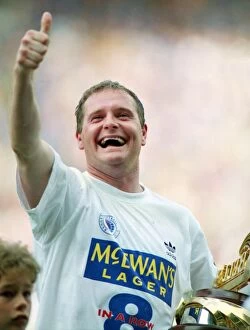 Images Dated 14th March 2011: Paul Gascoigne celebrates winning the league title for Rangers in 1996