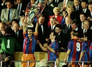 Images Dated 11th May 2011: Pep Guardiola lifts the European Cup