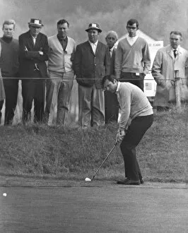 1969 Ryder Cup Collection: Peter Alliss chips at the 1969 Ryder Cup