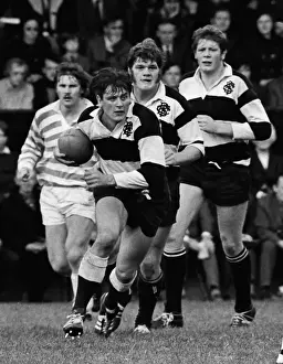 Peter runs for the Barbarians with Fran Cotton and Gordon Brown in support