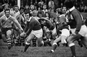 Images Dated 13th April 2011: Phil Bennett on the ball for Llanelli against Australia in 1975