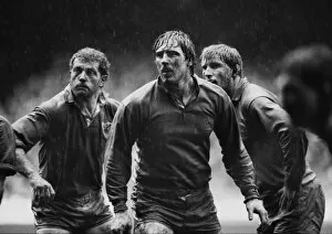 Images Dated 27th August 2010: Phil Davies and Nigel Carr at a muddy Arms Park - 1987 Five Nations