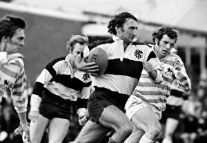 Images Dated 31st March 2011: Pierre Villepreux runs with the ball for the Barbarians in 1972