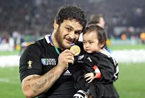 Images Dated 23rd October 2011: Piri Weepu shows off his World Cup winners medal
