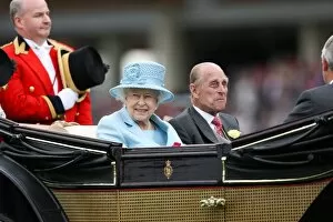 Images Dated 19th June 2012: The Queen with Prince Philip - Royal Ascot 2012