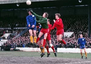 Images Dated 25th April 1970: Ray Goddard punches clear for Leyton Orient