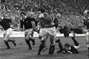 Images Dated 17th April 2007: Ray Gravell powers to the try line for Wales - 1978 Five Nations