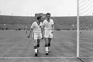 Images Dated 22nd January 2009: Ray Wood leaves the field after being injured in the 1957 FA Cup Final