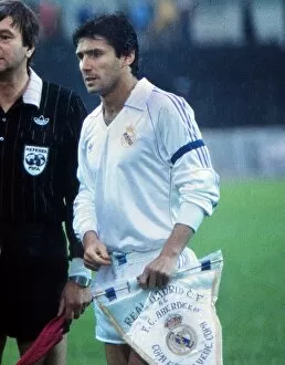 Real Madrid Collection: Real Madrid captain Juanito - 1983 Cup Winners Cup Final