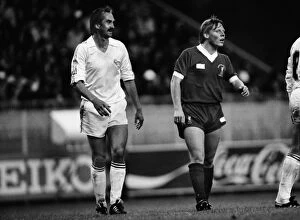 1981 European Cup Final: Liverpool 1 Real Madrid 0 Collection: Real Madrids Uli Stielike and Liverpools Sammy Lee - 1981 European Cup Final
